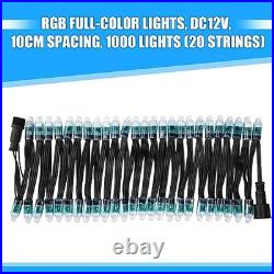 1000 Pcs WS2811 RGB LED Pixels Light 12 mm Diffused Digital String Lights
