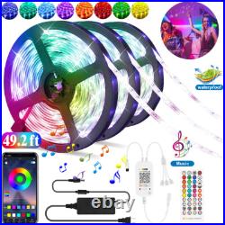 100ft 50ft LED Strip Lights 5050 RGB Bluetooth Color Change Remote for Rooms Bar 100ft 50ft LED Strip Lights 5050 RGB Bluetooth Color Change Remote for Rooms Bar