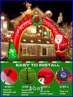 10FT Christmas Inflatable Decoration with Build-in LEDs, Blow Up Yard Santa C 10FT Christmas Inflatable Decoration with Build-in LEDs, Blow Up Yard Santa C