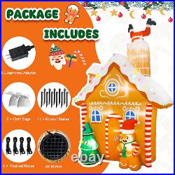 10FT Christmas Inflatable Gingerbread House Holiday Lighted Decor Outdoor Yard