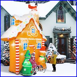 10FT Christmas Inflatable Gingerbread House Holiday Lighted Decor Outdoor Yard