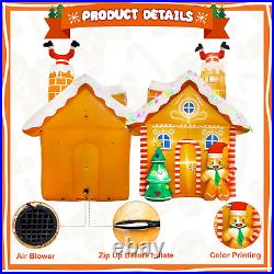 10FT Christmas Inflatable Gingerbread House Holiday Lighted Decor Outdoor Yard