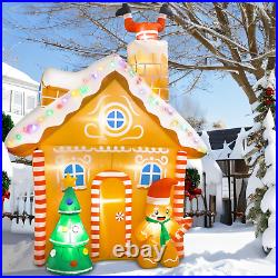 10FT Christmas Inflatable Gingerbread House Holiday Lighted Decor Outdoor Yard