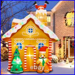 10FT Christmas Inflatable Gingerbread House Holiday Lighted Decor Outdoor Yard