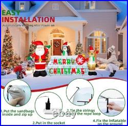 10FT Christmas Inflatable Outdoor Decoration, Merry Christmas Inflatable Banner