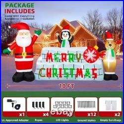 10FT Christmas Inflatable Outdoor Decoration, Merry Christmas Inflatable Banner