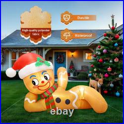 10FT Christmas Inflatables Gingerbread lyingdown 2025 NEW LED Outdoor Decoration
