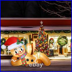10FT Christmas Inflatables Gingerbread lyingdown 2025 NEW LED Outdoor Decoration