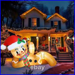 10FT Christmas Inflatables Gingerbread lyingdown 2025 NEW LED Outdoor Decoration
