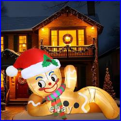10FT Christmas Inflatables Gingerbread lyingdown 2025 NEW LED Outdoor Decoration