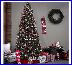 10FT Christmas Tree Artificial Pine Tree with LED Lights Xmas Holiday Decorates