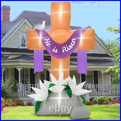 10FT Easter Inflatables Decorations Outdoor, Giant Easter Cross Inflatables