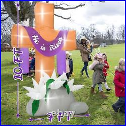 10FT Easter Inflatables Decorations Outdoor, Giant Easter Cross Inflatables