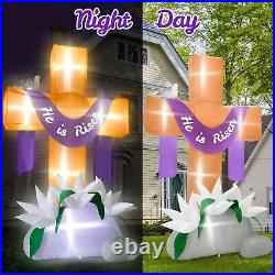 10FT Easter Inflatables Decorations Outdoor, Giant Easter Cross Inflatables