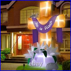 10FT Easter Inflatables Decorations Outdoor, Giant Easter Cross Inflatables