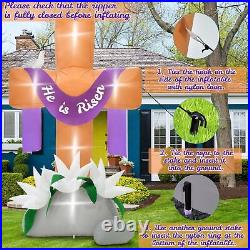 10FT Easter Inflatables Decorations Outdoor, Giant Easter Cross Inflatables