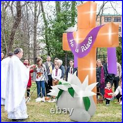 10FT Easter Inflatables Decorations Outdoor, Giant Easter Cross Inflatables