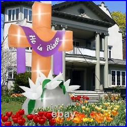 10FT Easter Inflatables Decorations Outdoor, Giant Easter Cross Inflatables