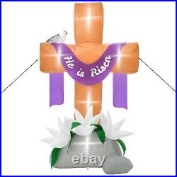 10FT Easter Inflatables Decorations Outdoor, Giant Easter Cross Inflatables