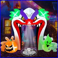 10FT Giant Halloween Inflatables Clown Archway Outdoor Decorations, Archway Bl