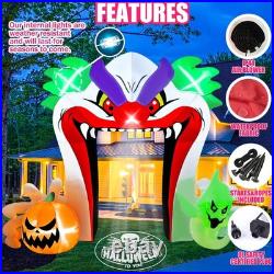 10FT Giant Halloween Inflatables Clown Archway Outdoor Decorations, Archway Bl