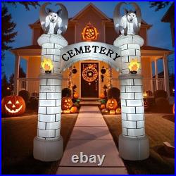 10FT Halloween Giant Cemetery Archway Inflatable Outdoor Blow up Yard Decor LED
