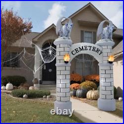 10FT Halloween Giant Cemetery Archway Inflatable Outdoor Blow up Yard Decor LED