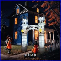 10FT Halloween Giant Cemetery Archway Inflatable Outdoor Blow up Yard Decor LED