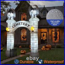 10FT Halloween Giant Cemetery Archway Inflatable Outdoor Blow up Yard Decor LED