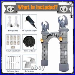 10FT Halloween Giant Cemetery Archway Inflatable Outdoor Blow up Yard Decor LED 10FT Halloween Giant Cemetery Archway Inflatable Outdoor Blow up Yard Decor LED