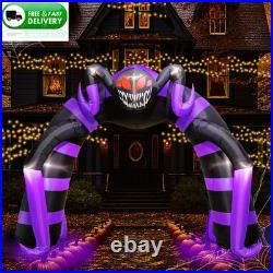 10FT Halloween Inflatable Spider Arch Outdoor Blow Up with LED Lights Yard Decor