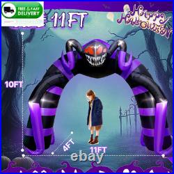 10FT Halloween Inflatable Spider Arch Outdoor Blow Up with LED Lights Yard Decor