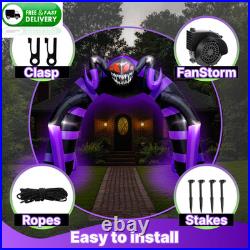 10FT Halloween Inflatable Spider Arch Outdoor Blow Up with LED Lights Yard Decor