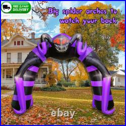10FT Halloween Inflatable Spider Arch Outdoor Blow Up with LED Lights Yard Decor