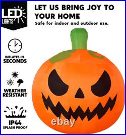 10FT Tall Halloween Giant Inflatables Pumpkin with Built-In LED Lights
