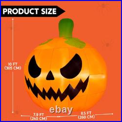 10FT Tall Halloween Giant Inflatables Pumpkin with Built-In LED Lights