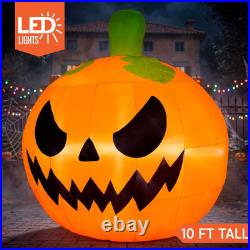 10FT Tall Halloween Giant Inflatables Pumpkin with Built-In LED Lights