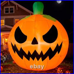 10FT Tall Halloween Giant Inflatables Pumpkin with Built-In LED Lights