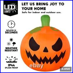10FT Tall Halloween Giant Inflatables Pumpkin with Built-In LED Lights Outdoor D