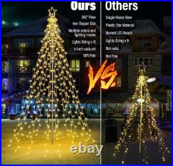 10Ft 404 LED with 7.08 Topper, Waterproof Iron Pole Warm White New