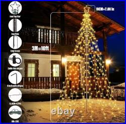 10Ft 404 LED with 7.08 Topper, Waterproof Iron Pole Warm White New