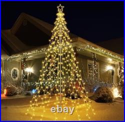 10Ft 404 LED with 7.08 Topper, Waterproof Iron Pole Warm White New