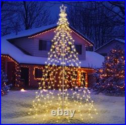 10Ft 404 LED with 7.08 Topper, Waterproof Iron Pole Warm White New