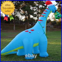 10Ft Christmas Inflatables Outdoor Decorations Blow up Dinosaur Tree