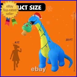 10Ft Christmas Inflatables Outdoor Decorations Blow up Dinosaur Tree