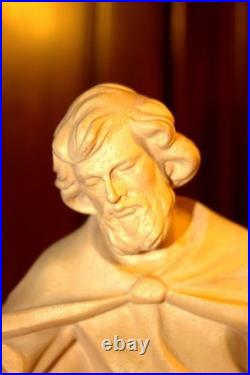 10.5 Hand Carved Wood Carving Nativity Scene Holy Family Jesus Figurine Statue