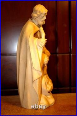 10.5 Hand Carved Wood Carving Nativity Scene Holy Family Jesus Figurine Statue