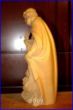 10.5 Hand Carved Wood Carving Nativity Scene Holy Family Jesus Figurine Statue