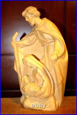 10.5 Hand Carved Wood Carving Nativity Scene Holy Family Jesus Figurine Statue