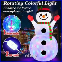 10 FT Christmas Inflatable Snowman Outdoor Decorations Built in Rotating Colo